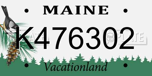 K476302 Maine License Plate
