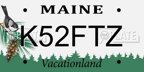 K52FTZ Maine License Plate