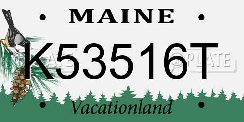 K53516T Maine License Plate
