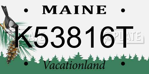 K53816T Maine License Plate