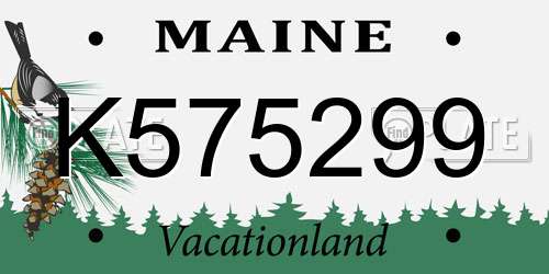 K575299 Maine License Plate