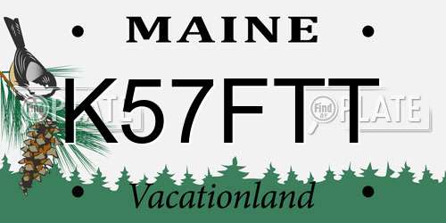 K57FTT Maine License Plate