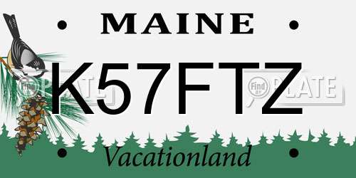 K57FTZ Maine License Plate