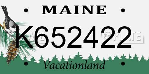 K652422 Maine License Plate