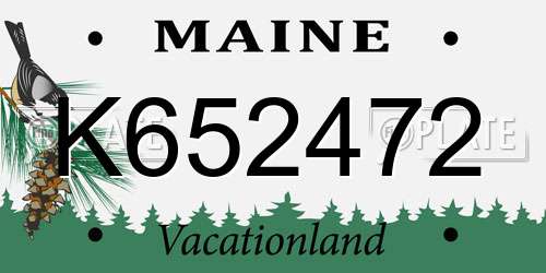 K652472 Maine License Plate