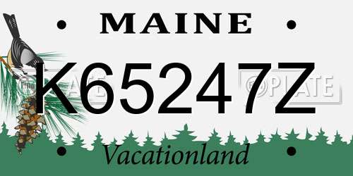 K65247Z Maine License Plate