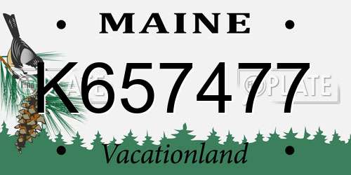 K657477 Maine License Plate
