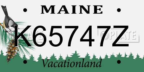 K65747Z Maine License Plate