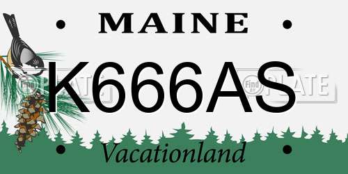 K666AS Maine License Plate