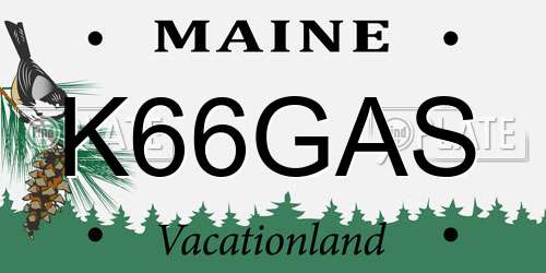 K66GAS Maine License Plate