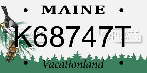 K68747T Maine License Plate