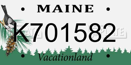 K701582 Maine License Plate