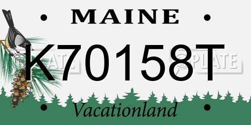 K70158T Maine License Plate