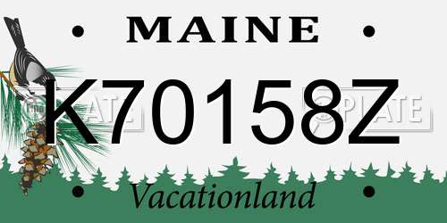 K70158Z Maine License Plate