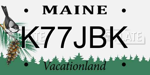 K77JBK Maine License Plate