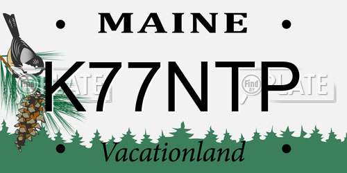K77NTP Maine License Plate