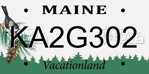 KA2G302 Maine License Plate