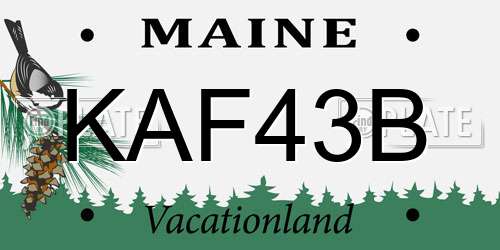 KAF43B Maine License Plate