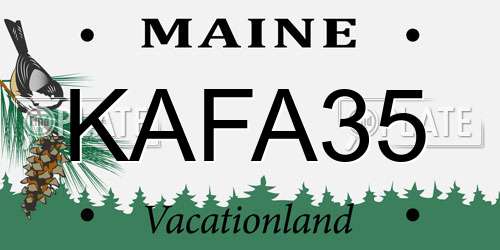 KAFA35 Maine License Plate