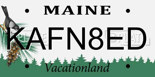 KAFN8ED Maine License Plate