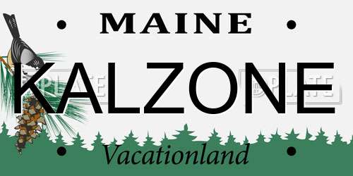 KALZONE Maine License Plate