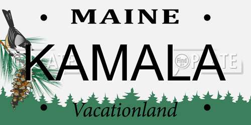 KAMALA Maine License Plate