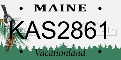KAS2861 Maine License Plate