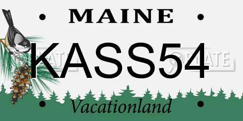 KASS54 Maine License Plate