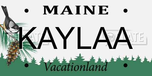 KAYLAA Maine License Plate