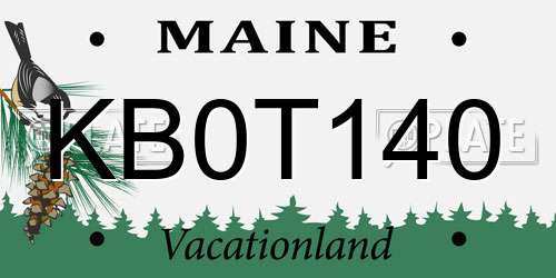 KB0T140 Maine License Plate
