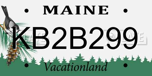 KB2B299 Maine License Plate