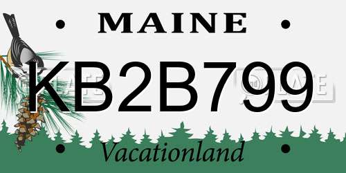 KB2B799 Maine License Plate