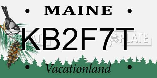 KB2F7T Maine License Plate