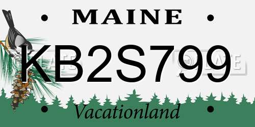 KB2S799 Maine License Plate