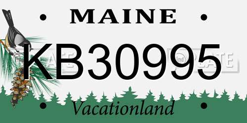 KB30995 Maine License Plate