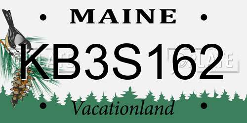 KB3S162 Maine License Plate