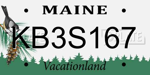 KB3S167 Maine License Plate