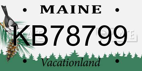 KB78799 Maine License Plate