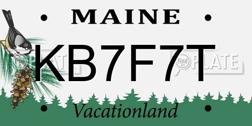 KB7F7T Maine License Plate