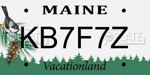 KB7F7Z Maine License Plate