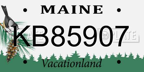 KB85907 Maine License Plate