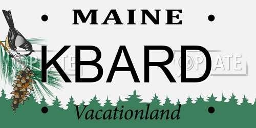 KBARD Maine License Plate