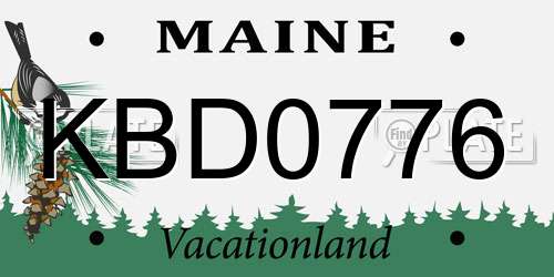 KBD0776 Maine License Plate