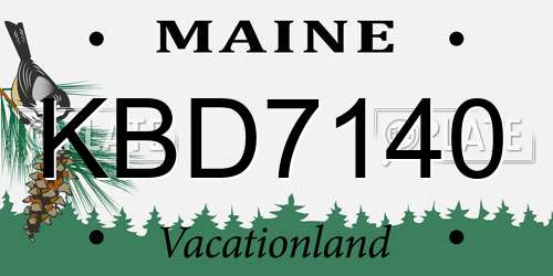 KBD7140 Maine License Plate