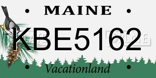 KBE5162 Maine License Plate