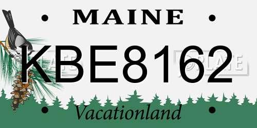 KBE8162 Maine License Plate