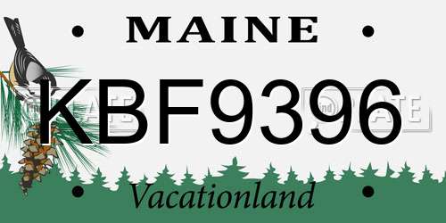 KBF9396 Maine License Plate