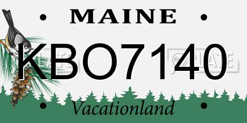 KBO7140 Maine License Plate