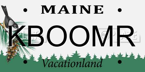 KBOOMR Maine License Plate