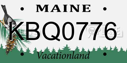 KBQ0776 Maine License Plate